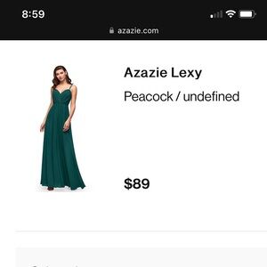 Azazie Lexy retired bridesmaid dress in peacock